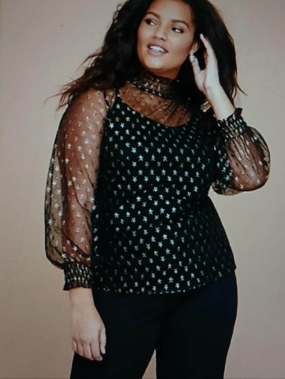 Y2K Lane Bryant sheer blouse